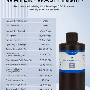 фотополимерная смола Kingroon Water-Wash Resin (1 л.) (Grey)